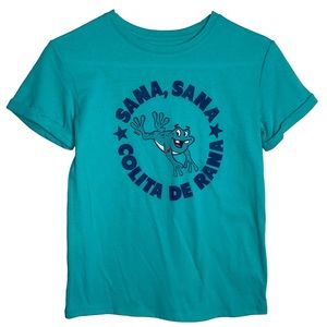 Latino Heritage Month Shirt Womens Medium Green Mexican Frog Graphic Tee